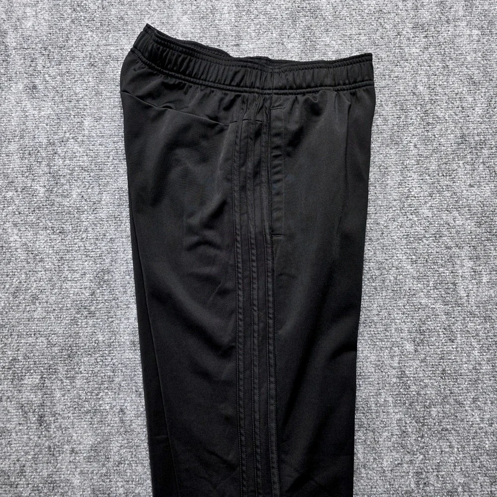 Adidas Soccer Training Pants Mens Small Black 3 Striped Tapered‎ Track Joggers